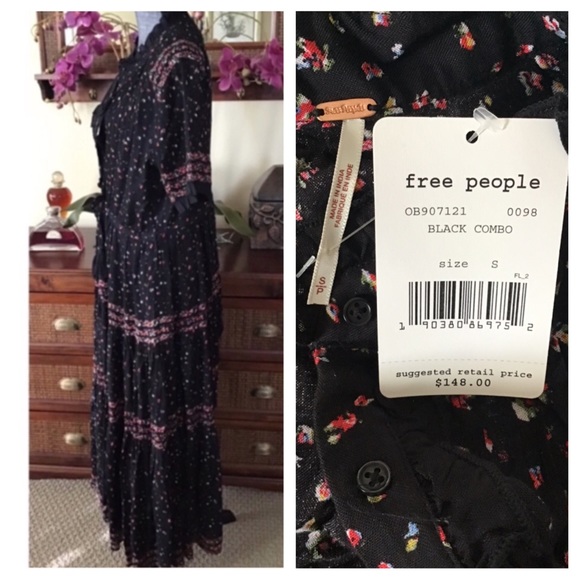 Free People Rare Feeling Ditsy Print Maxi.  NWT. - Picture 5 of 8